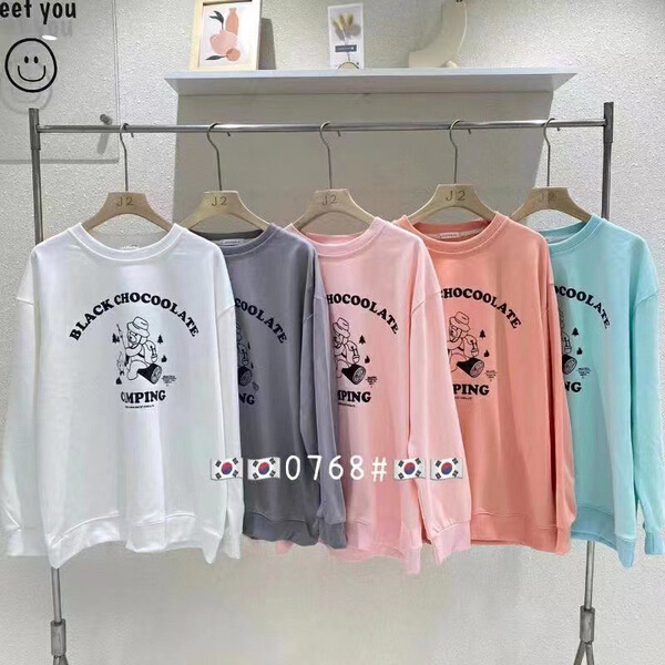 [j.2] Korean personalized printed loose sweater b0768# LSW