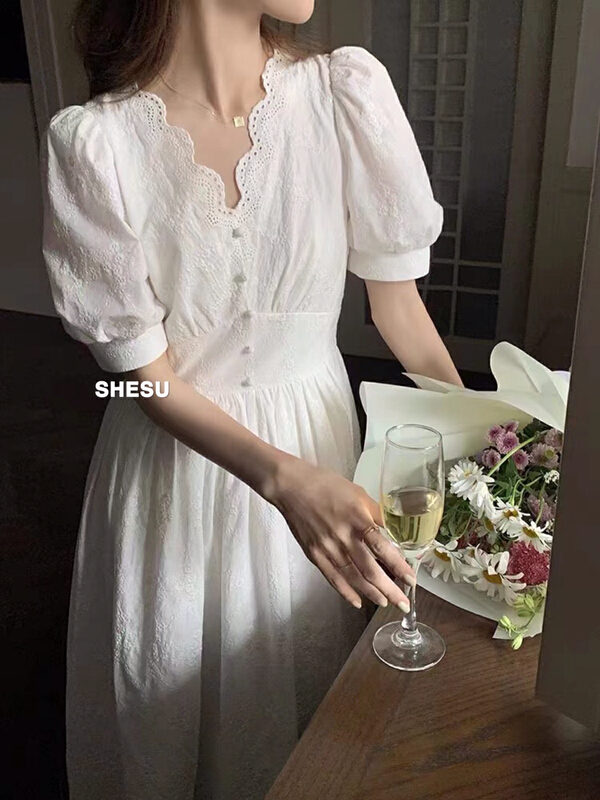 [Shesu sleepers] white embroidered dress 2231# zxx designed by a small group