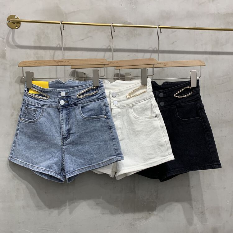 New year in early spring! [Xiaoyan family] pearl jeans with hollow waist 6107# XYJ