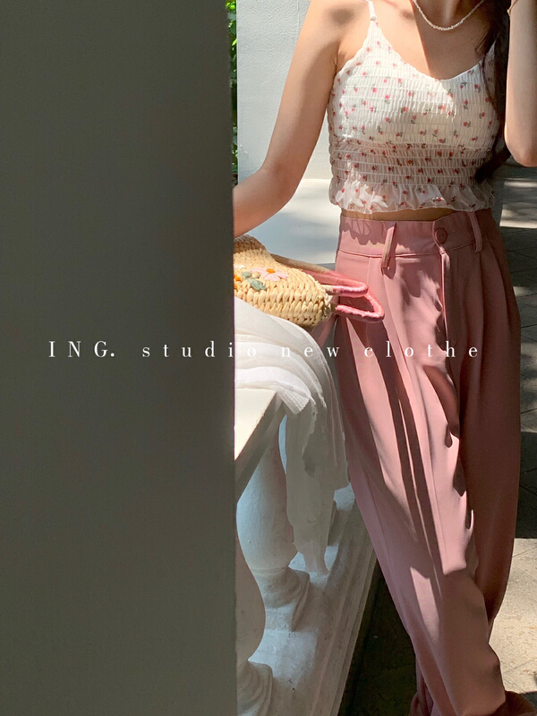 初夏上新!【ING】甜美百搭修身顯瘦碎花背心/吊帶  7719#  HBX