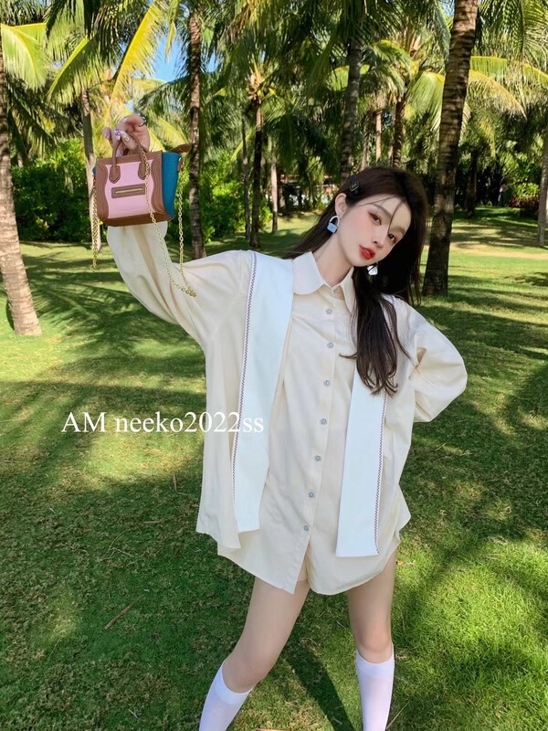 New year in early spring! [am] niche simple solid color shirt (with shawl) 3306# JJ
