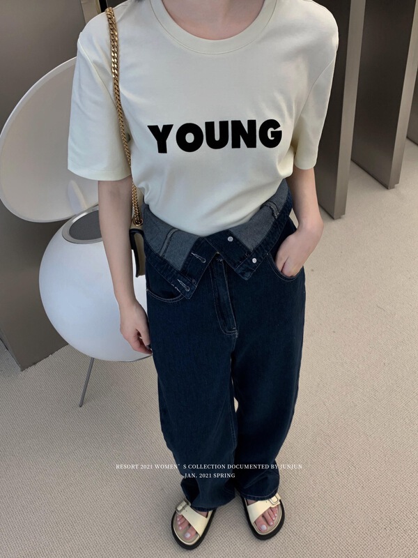 Cxdhh / new in early spring! [DT class] Korean simple and versatile short sleeve T-shirt ys1-xc15-20894# jhy