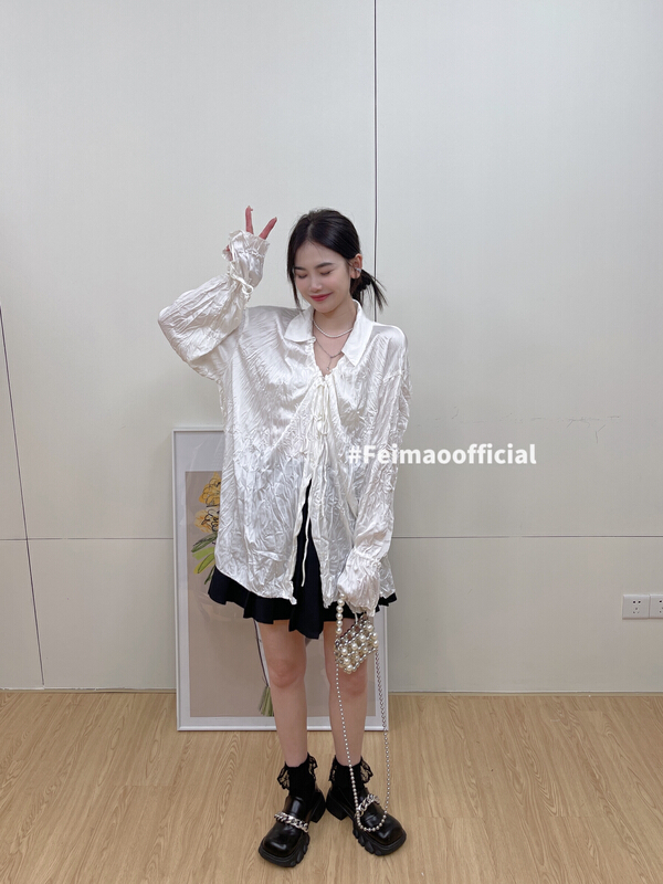 [Feimao Philippine cat] Korean design versatile shirt ym-9513\lsl