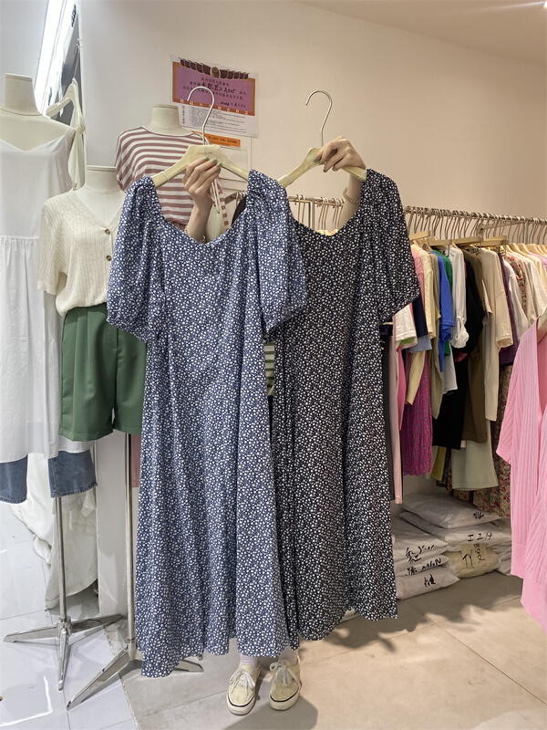 [chocolate] vintage style broken flower thin dress 9272# CSX