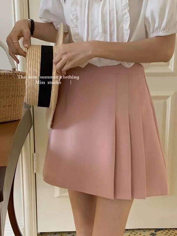 [Pauline] pleated lady temperament skirt 66197# ll