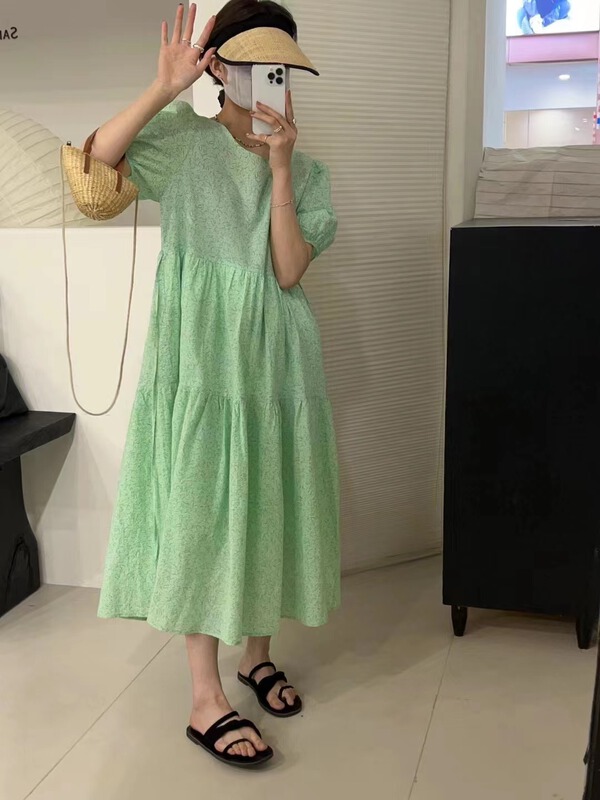 [m.zi studio] round neck small fresh floral dress 6982# HBx