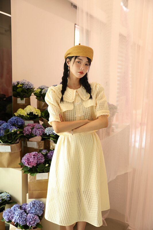 New in early summer! [GL] simple Japanese doll neck top + slim skirt suit c3029# JJ