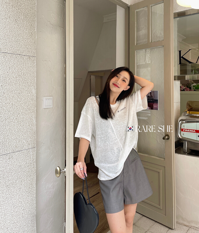 [rare she] high waist simple suit material casual shorts 5056# LSW