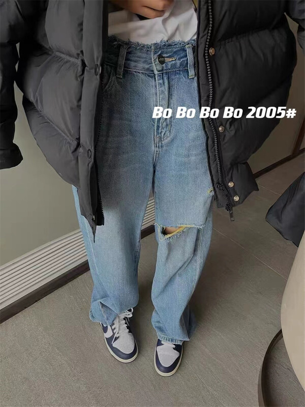 [Bobo] street fashion personalized ripped jeans 2005# cqw