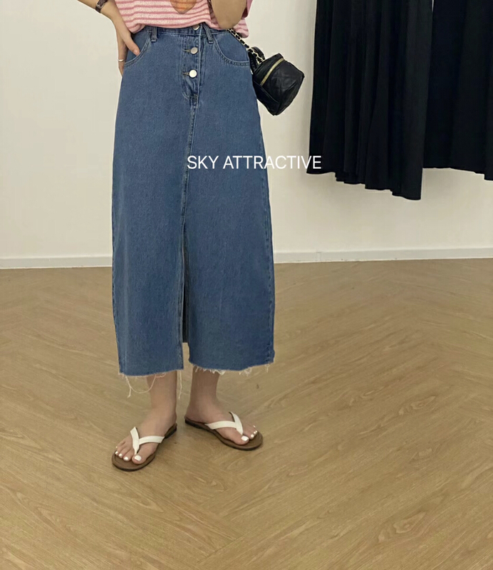 [sky] Korean slim mid length skirt 2865# HBx