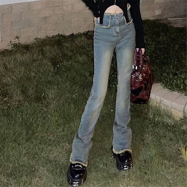 [Xiaoyan family] micro speaker fashion slim jeans 2629# XYJ