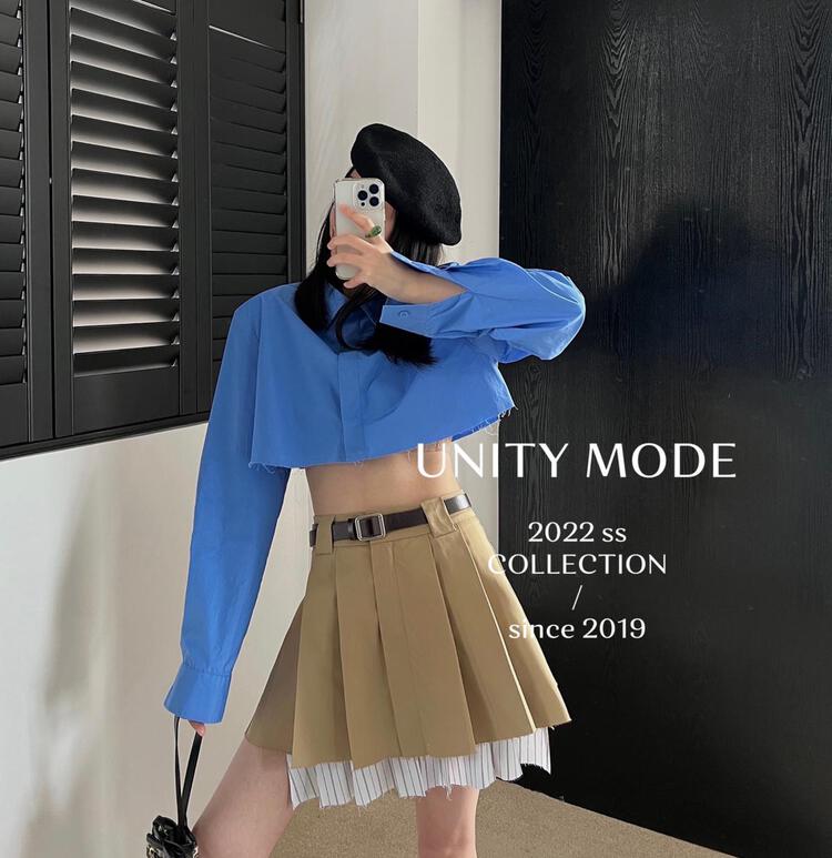 New year in early spring! [unit] splicing design Korean fashion skirt (with belt) 6360# cqw