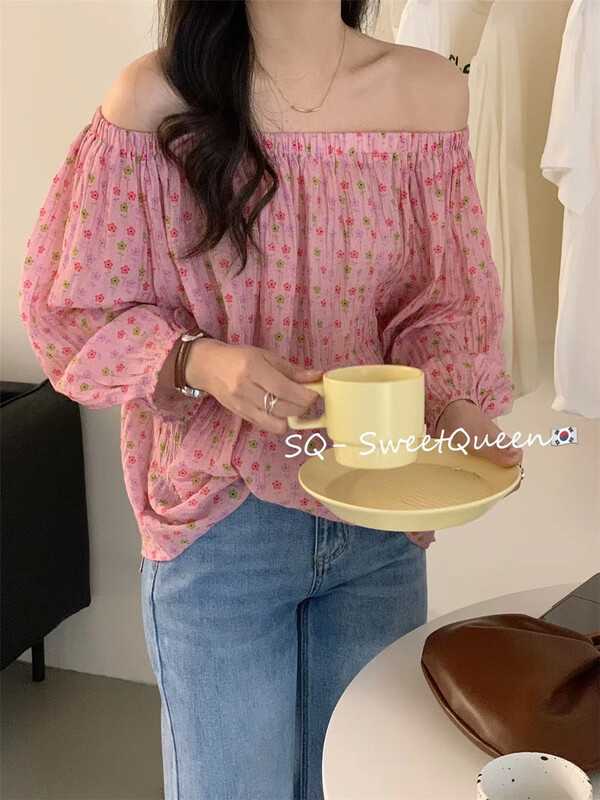 New in early summer! [sq] French style, shoulder length floral blouse 8828# zxx