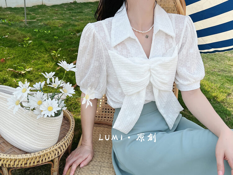 New in early summer! [Lumi] stitching design, vintage and slim shirt 2251-1# ll