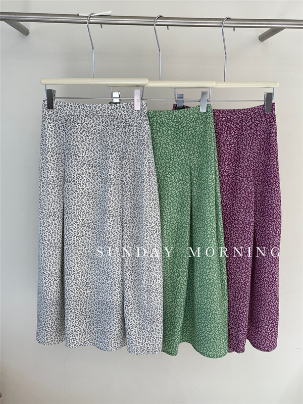 [Sunday morning] Korean floral medium length skirt 9096# zjy