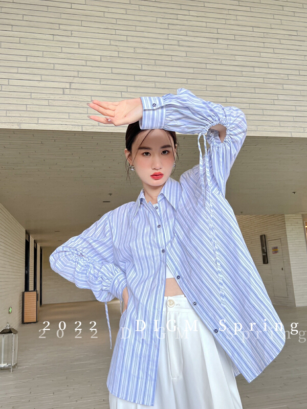 Original price 121.82! New year in early spring! [digm] new design stripe shirt 1702-1# zxx