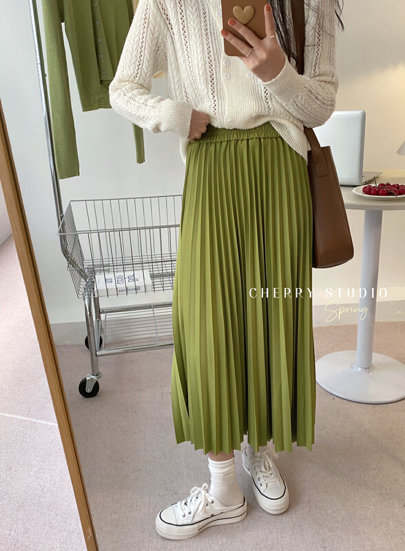 New year in early spring! [cherry studio] Korean versatile candy pleated skirt 5057# HBx