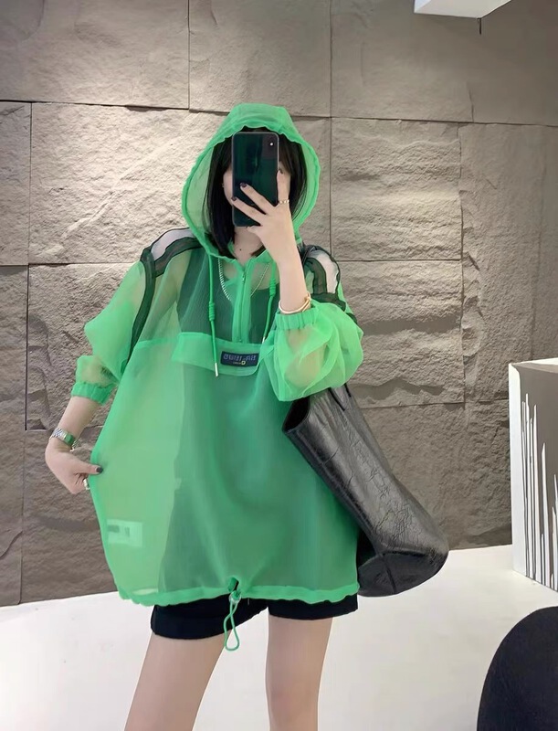 [yayirou] Korean style hooded windbreaker sunscreen shirt 6602# zyh
