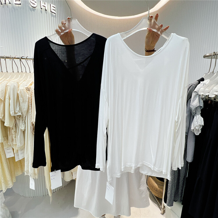 [her tell] cross fashion niche long sleeve T-shirt 5279# XYJ