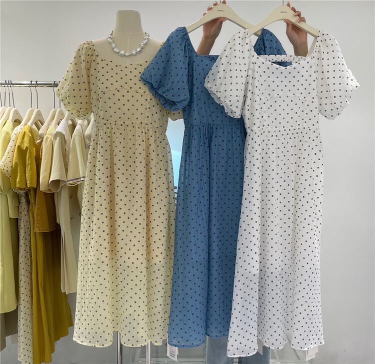 [namil] wave point crimping Korean dress ys1-2128# LSW