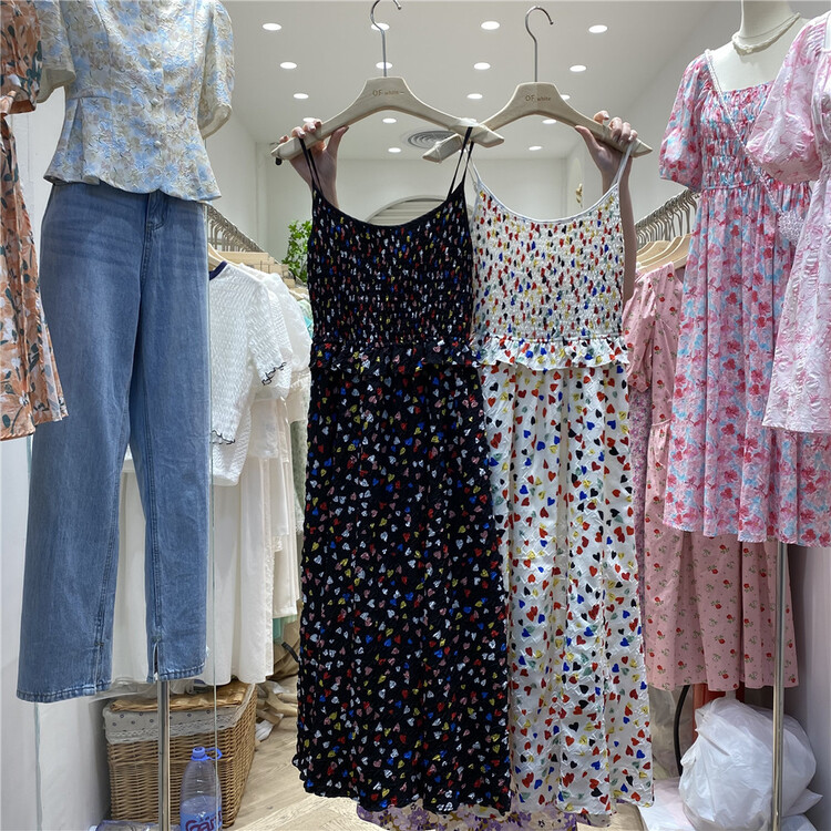 [of white] Korean colorful love suspender dress 881287# XYY