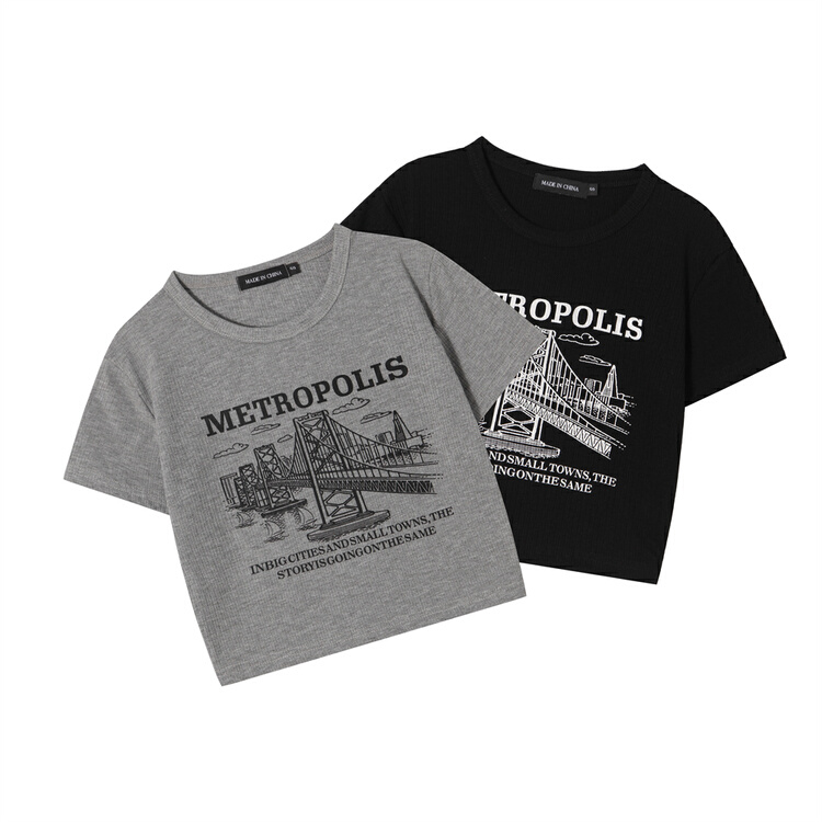 [heyhenry] crew neck slim fit print short sleeve T-shirt n2586# CSX