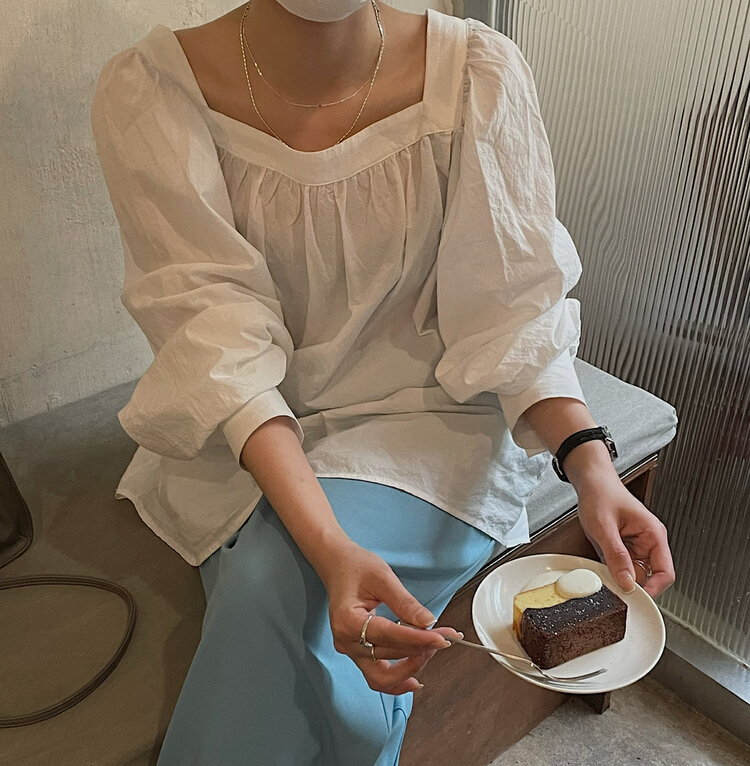 Original price 89.11! [trust me] square neck solid color fashion shirt 67100# ozq