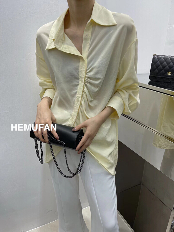 goods in stock! New year in early spring! [hemufan hemufan] asymmetric fashion shirt 3582# L