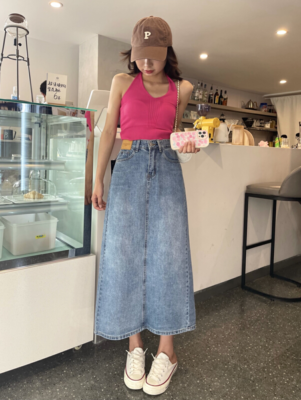 New in early summer! [en Xi'er] Korean version slim and versatile shadow pocket denim skirt k0989# L