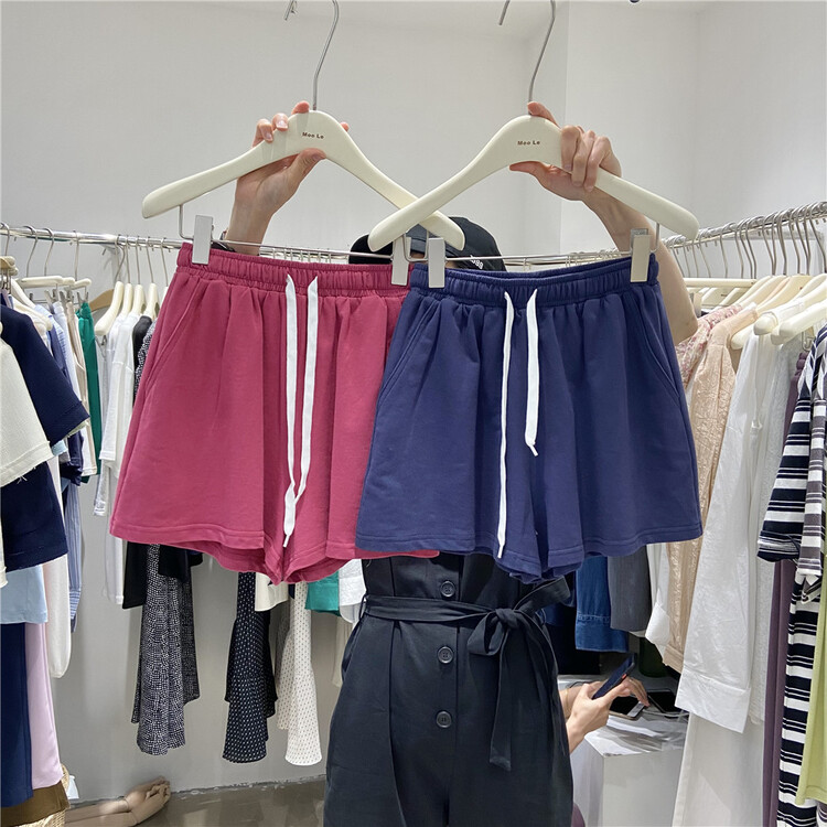 [moo Le] simple sports style lace up casual shorts 22137# CLS