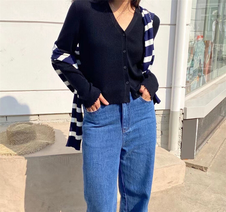 New year in early spring! [one seven] simple design casual loose knit cardigan my5598# LSL