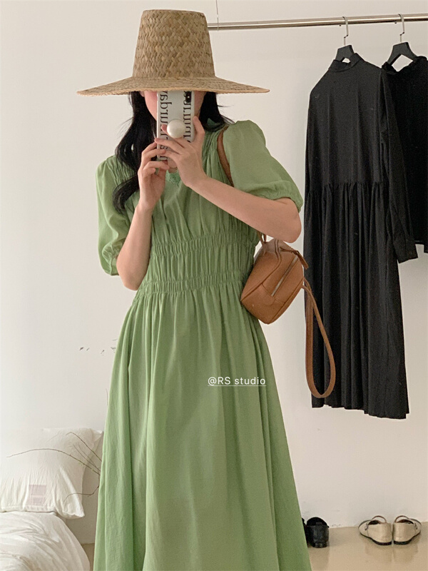 New in early summer! [RS] Korean crew neck color matching dress dh1039# XYY