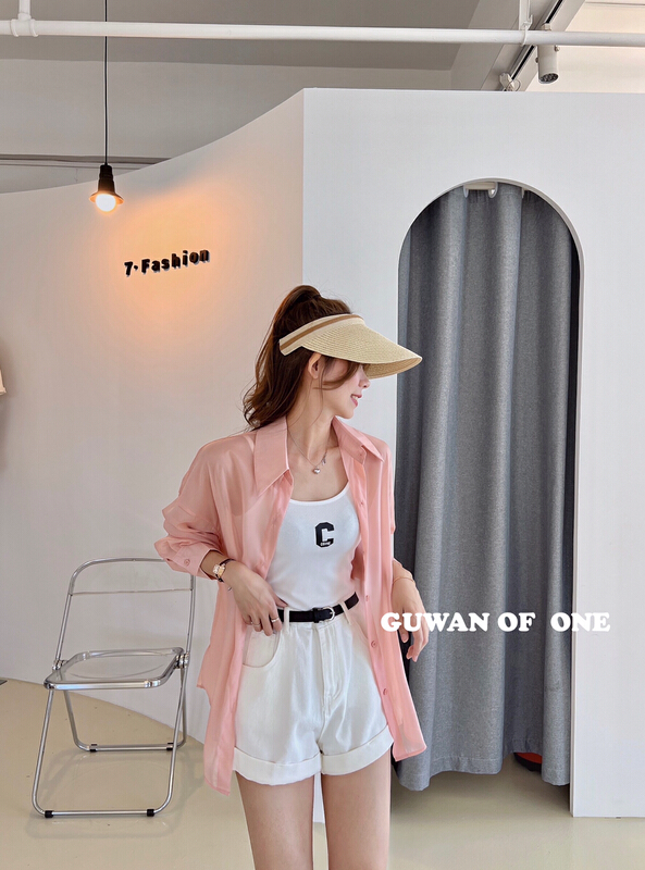 [Guwan] Korean candy color sunscreen shirt 5577# zxx