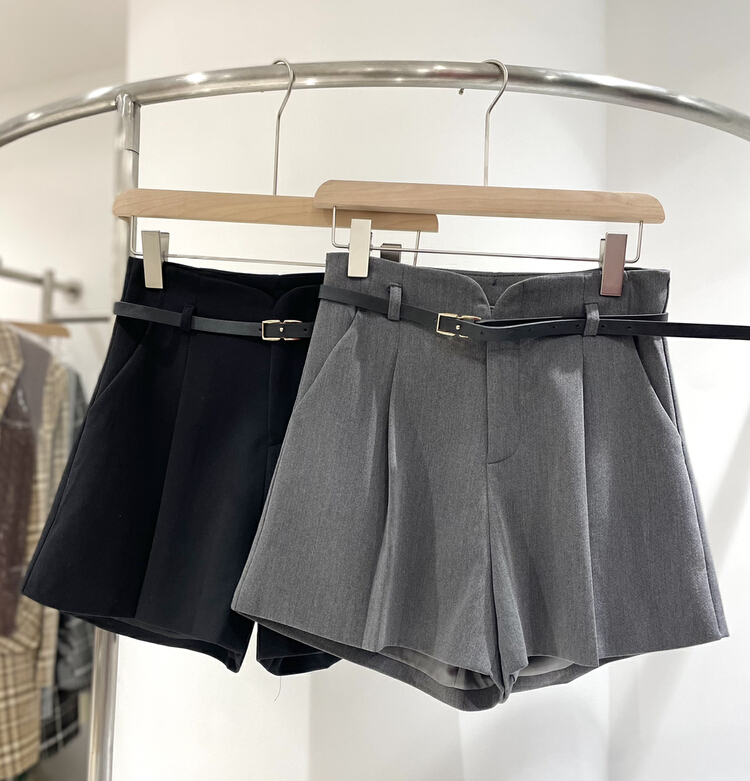 [September] fashion high waist ins loose casual shorts (with belt) 61818# ozq