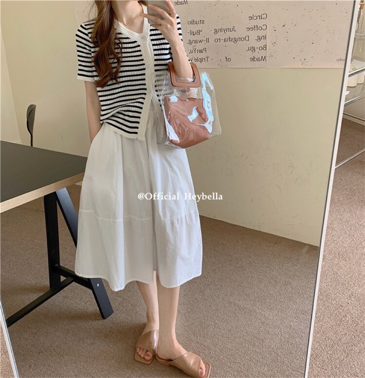 [hey Bella] high waist pleated lady skirt ys1-1107# ll