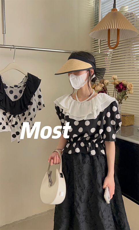 [most] temperament wave point fungus edge small shirt 97080# zjy