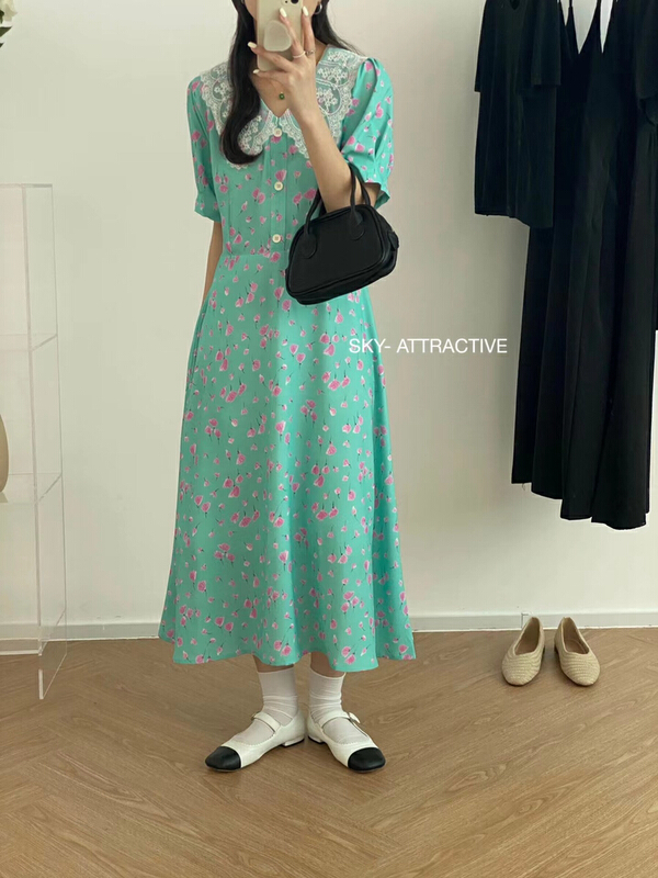 New in early summer! [sky] floral fashion versatile dress 9616# HBx