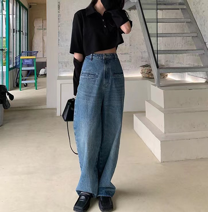 New in early summer! [at] Korean loose fashion wide leg jeans 0311# LSL