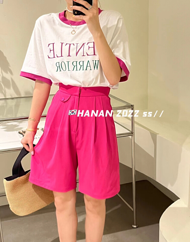 [Hanan] Korean versatile loose five point casual shorts ys1-6075# LSL
