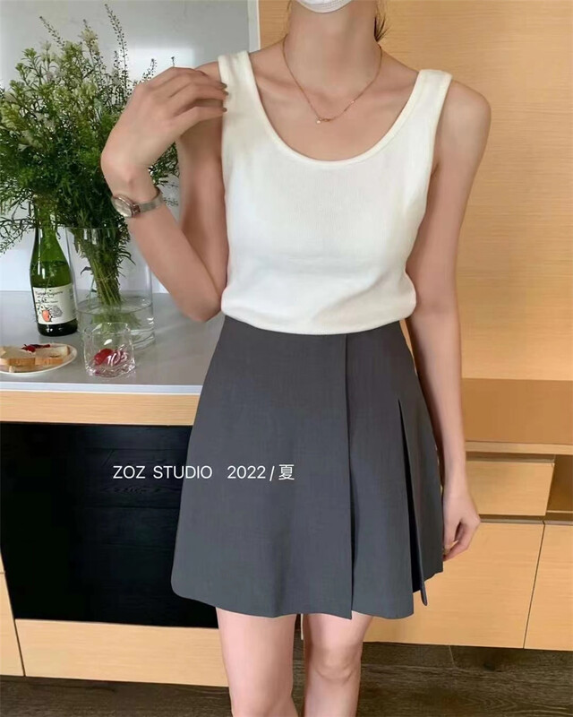 [ZOZ] fashion net version age reducing slim skirt 22066# L