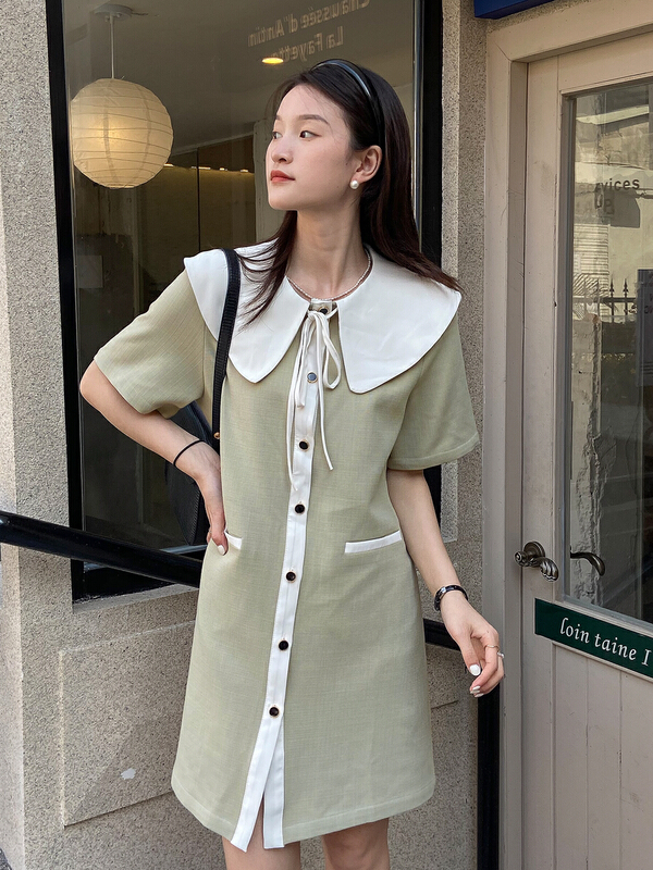 New in early summer! [C for her] Korean color blocking versatile dress 5092# XJ
