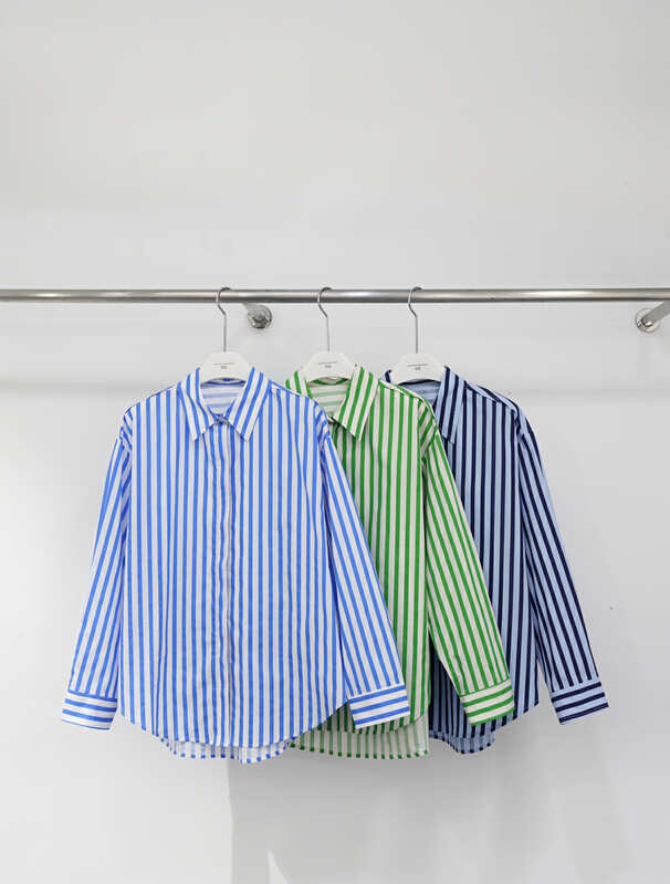 goods in stock! New year in early spring! [C oni] striped versatile fashion shirt oh22s4632# zxl
