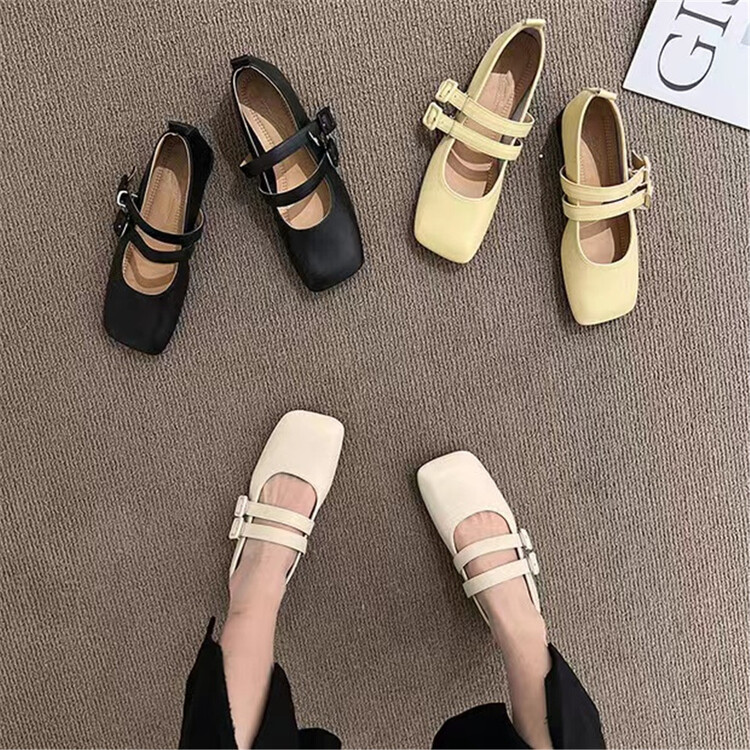 New in early summer! [DS. Gift] French simple lady low flat heel shoes 5246# LSL