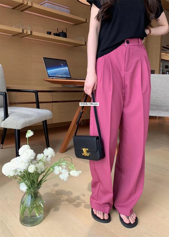 goods in stock! New in early summer! [an] high waist straight tube versatile casual pants (with belt) 869# CSX