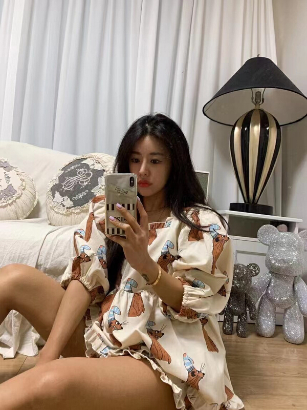 [31 fashion] comfortable Korean T-shirt + age reducing casual shorts pajama set 668# hjy