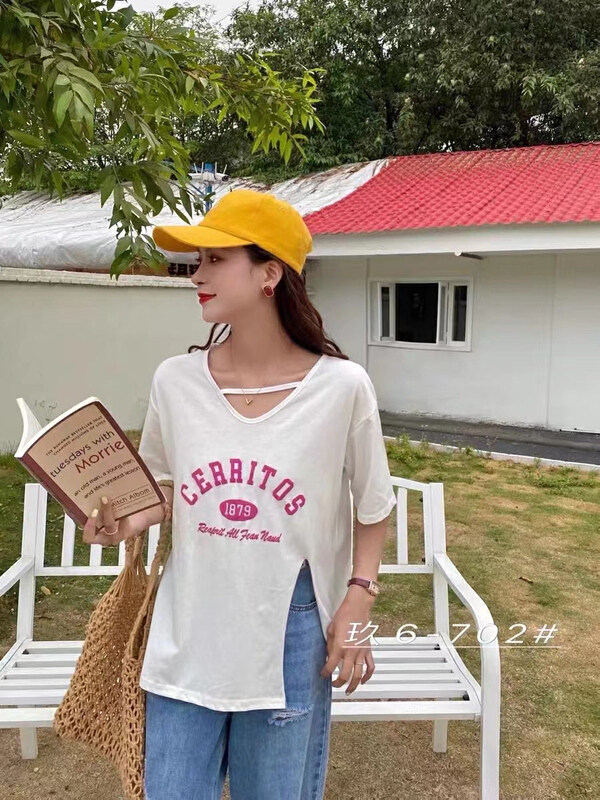 [HH & miss Lai] graphic print comfortable short sleeve T-shirt ys1-9033# L