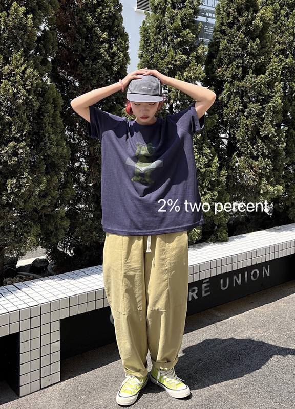 [two percent] Korean print short sleeve T-shirt 9897-1# LSL