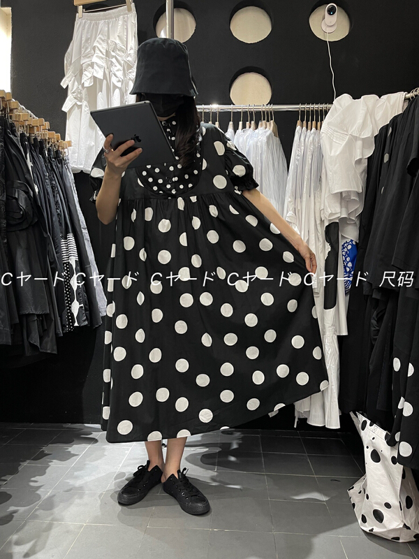 New in early summer! [size] French fungus side bubble sleeve dress 65510# LSW