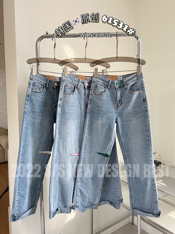 goods in stock! [original in Korea] soft and characteristic smoke tube jeans 61531# L