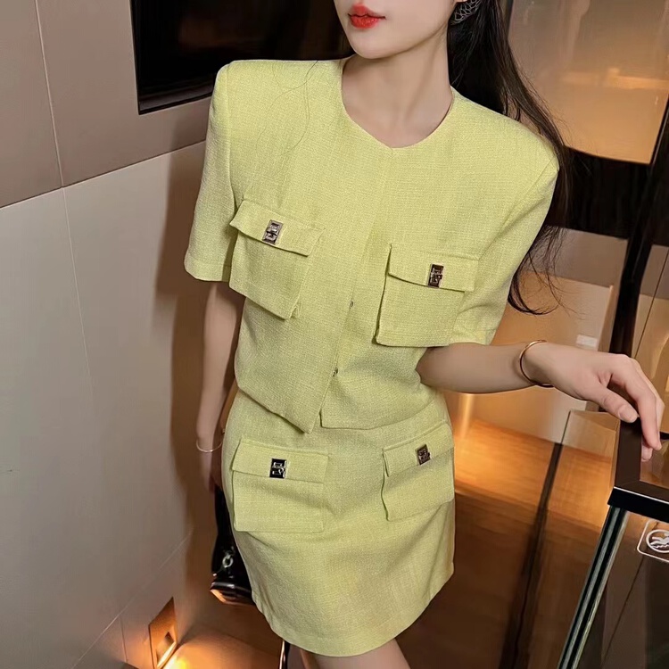 Original price 224.77! New in early summer! [ESU] small fragrance coat + foreign style short skirt suit 3748# ozq
